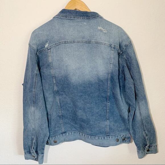 NWT Fashion Nova Men's Copper Denim Trucker Jacket - Medium Wash Size XL $49.99 - Picture 3 of 6